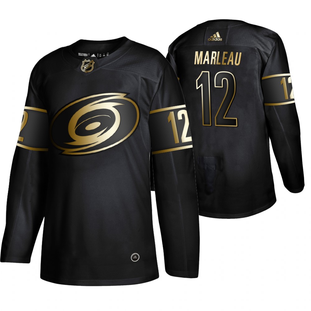 Adidas Hurricanes #12 Patrick Marleau Men's 2019 Black Golden Edition Authentic Stitched NHL Jersey Adidas Hurricanes #12 Patrick Marleau Men's 2019 Black Golden Edition Authentic Stitched NHL Jersey