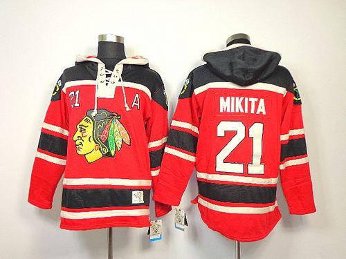 Blackhawks #21 Stan Mikita Red Sawyer Hooded Sweatshirt Stitched NHL Jersey Blackhawks #21 Stan Mikita Red Sawyer Hooded Sweatshirt Stitched NHL Jersey