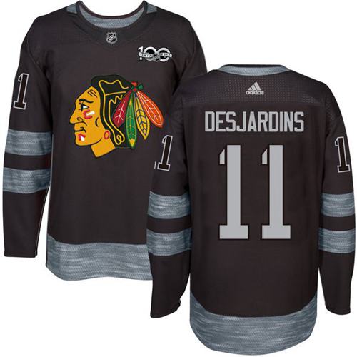 Adidas Blackhawks #11 Andrew Desjardins Black 1917-2017 100th Anniversary Stitched NHL Jersey Adidas Blackhawks #11 Andrew Desjardins Black 1917-2017 100th Anniversary Stitched NHL Jersey