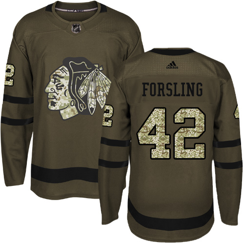 Adidas Blackhawks #42 Gustav Forsling Green Salute to Service Stitched NHL Jersey Adidas Blackhawks #42 Gustav Forsling Green Salute to Service Stitched NHL Jersey