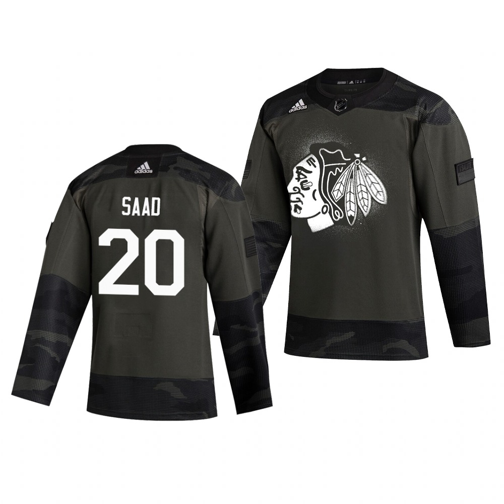 Chicago Blackhawks #20 Brandon Saad Adidas 2019 Veterans Day Men's Authentic Practice NHL Jersey Camo Chicago Blackhawks #20 Brandon Saad Adidas 2019 Veterans Day Men's Authentic Practice NHL Jersey Camo