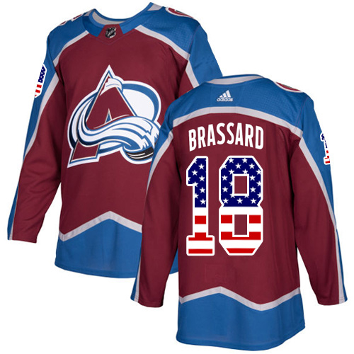 Adidas Avalanche #18 Derick Brassard Burgundy Home Authentic USA Flag Stitched NHL Jersey Adidas Avalanche #18 Derick Brassard Burgundy Home Authentic USA Flag Stitched NHL Jersey