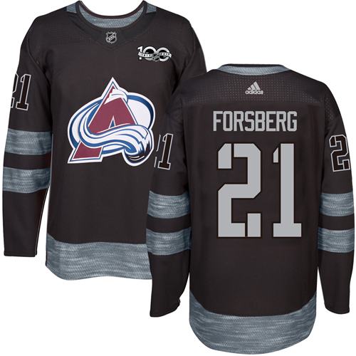 Adidas Avalanche #21 Peter Forsberg Black 1917-2017 100th Anniversary Stitched NHL Jersey Adidas Avalanche #21 Peter Forsberg Black 1917-2017 100th Anniversary Stitched NHL Jersey