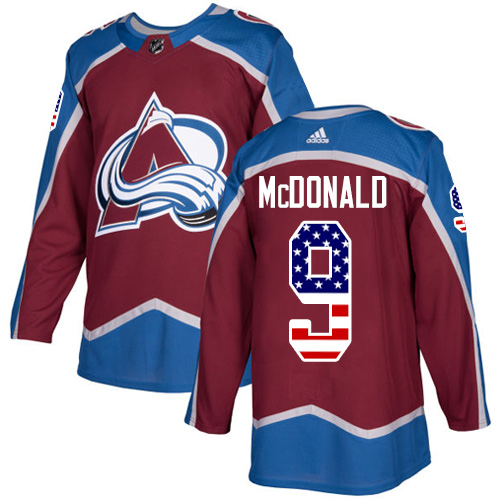 Adidas Avalanche #9 Lanny McDonald Burgundy Home Authentic USA Flag Stitched NHL Jersey Adidas Avalanche #9 Lanny McDonald Burgundy Home Authentic USA Flag Stitched NHL Jersey