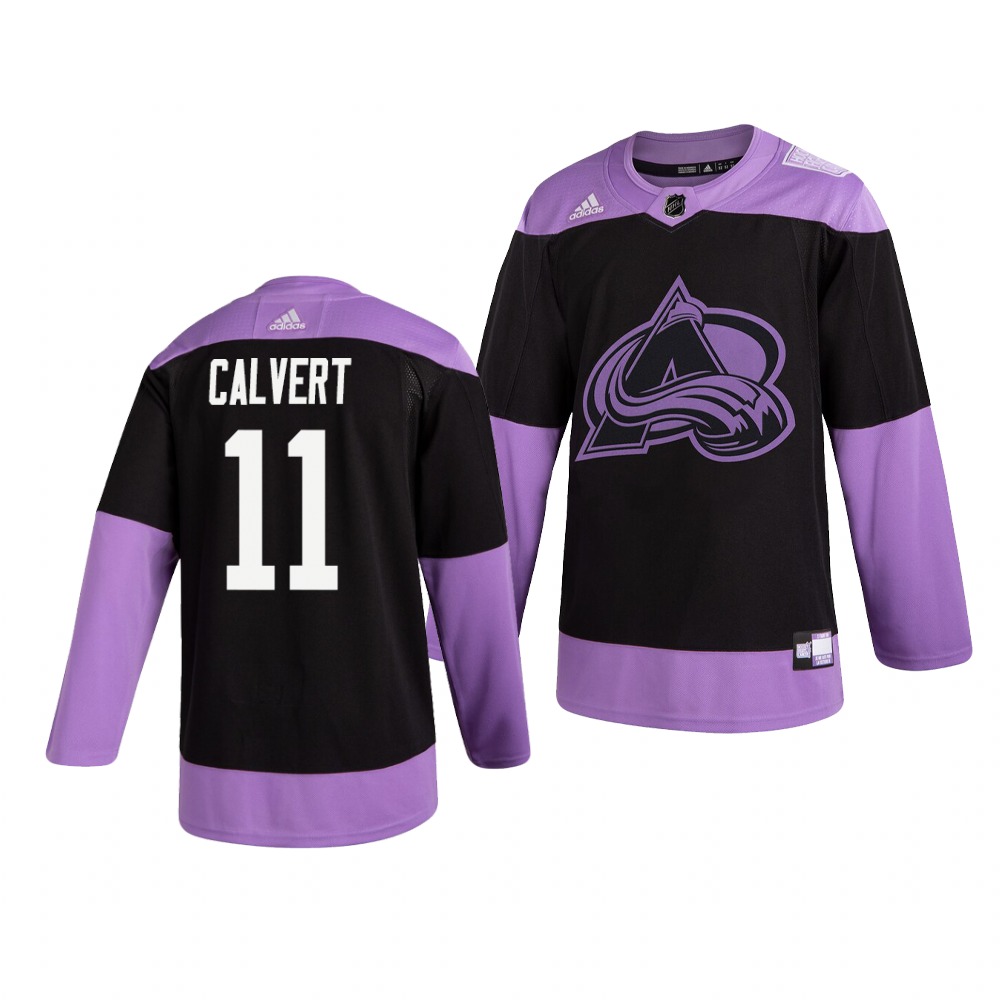 Colorado Avalanche #11 Matt Calvert Adidas Men's Hockey Fights Cancer Practice NHL Jersey Black Colorado Avalanche #11 Matt Calvert Adidas Men's Hockey Fights Cancer Practice NHL Jersey Black