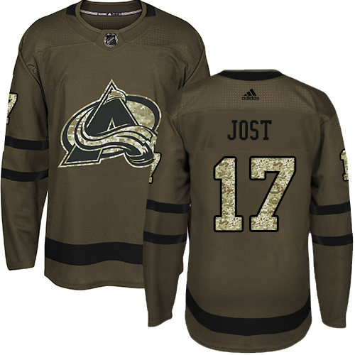 Adidas Avalanche #17 Tyson Jost Green Salute to Service Stitched NHL Jersey Adidas Avalanche #17 Tyson Jost Green Salute to Service Stitched NHL Jersey