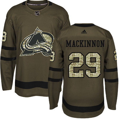 Adidas Avalanche #29 Nathan MacKinnon Green Salute to Service Stitched NHL Jersey Adidas Avalanche #29 Nathan MacKinnon Green Salute to Service Stitched NHL Jersey