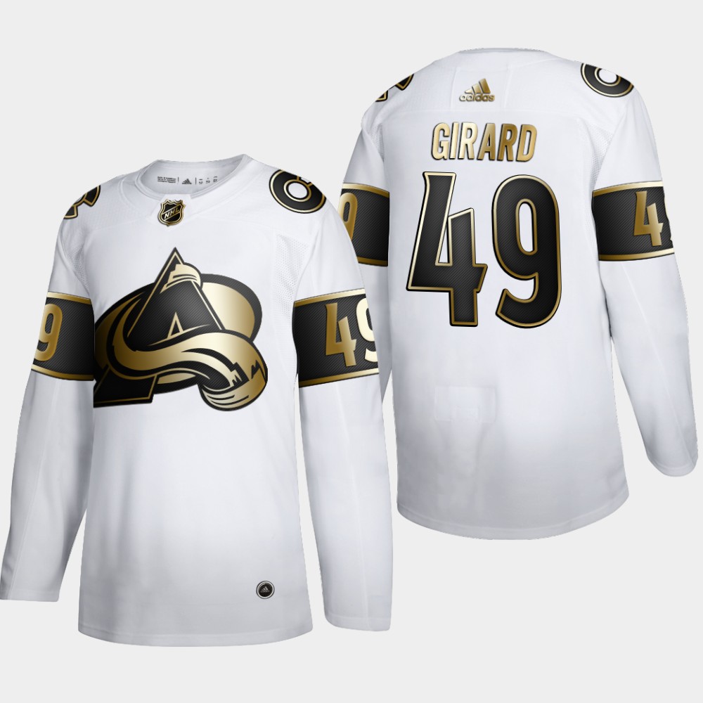 Colorado Avalanche #49 Samuel Girard Men's Adidas White Golden Edition Limited Stitched NHL Jersey Colorado Avalanche #49 Samuel Girard Men's Adidas White Golden Edition Limited Stitched NHL Jersey