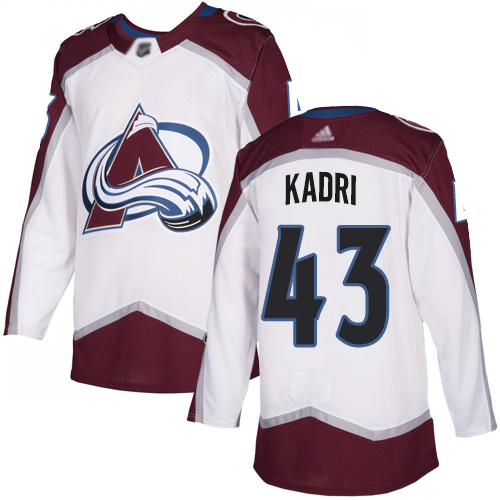 Adidas Avalanche #43 Nazem Kadri White Road Authentic Stitched NHL Jersey