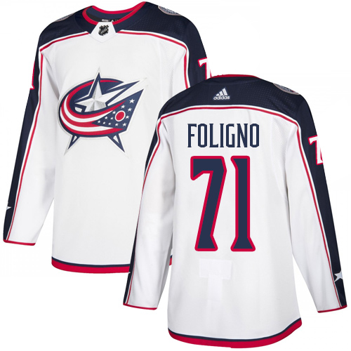 Adidas Blue Jackets #71 Nick Foligno White Road Authentic Stitched NHL Jersey Adidas Blue Jackets #71 Nick Foligno White Road Authentic Stitched NHL Jersey