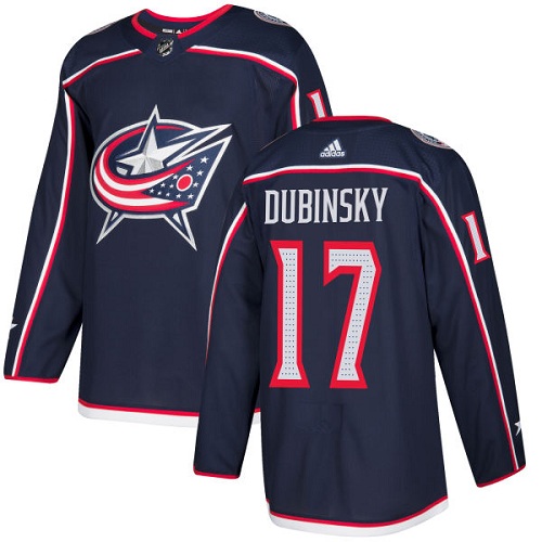 Adidas Blue Jackets #17 Brandon Dubinsky Navy Blue Home Authentic Stitched NHL Jersey Adidas Blue Jackets #17 Brandon Dubinsky Navy Blue Home Authentic Stitched NHL Jersey