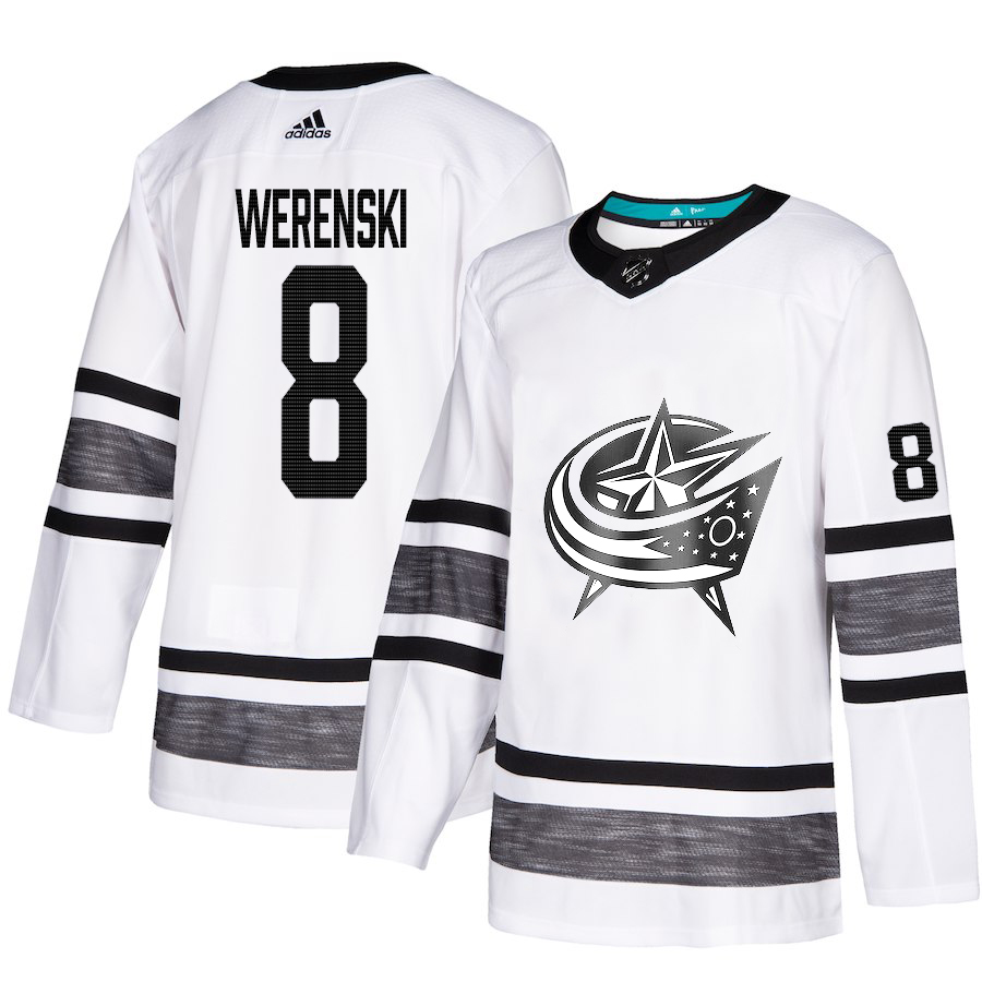 Adidas Blue Jackets #8 Zach Werenski White 2019 All-Star Game Parley Authentic Stitched NHL Jersey Adidas Blue Jackets #8 Zach Werenski White 2019 All-Star Game Parley Authentic Stitched NHL Jersey