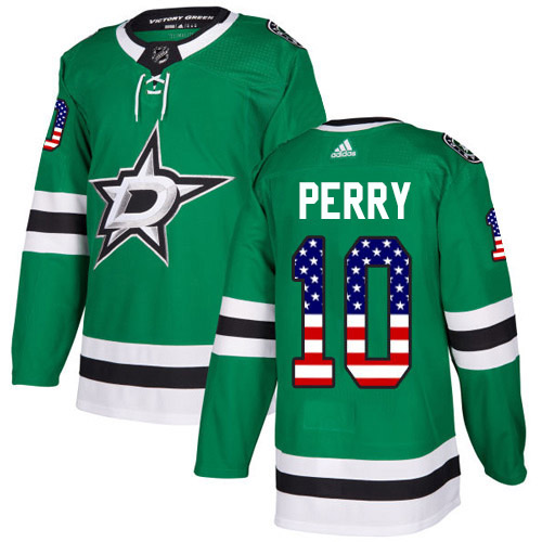 Adidas Stars #10 Corey Perry Green Home Authentic USA Flag Stitched NHL Jersey Adidas Stars #10 Corey Perry Green Home Authentic USA Flag Stitched NHL Jersey