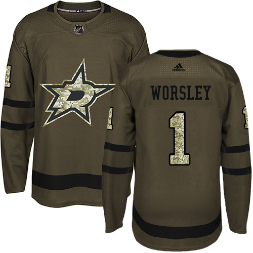 Adidas Stars #1 Gump Worsley Green Salute to Service Stitched NHL Jersey Adidas Stars #1 Gump Worsley Green Salute to Service Stitched NHL Jersey