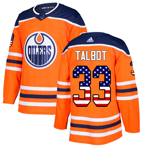 Adidas Oilers #33 Cam Talbot Orange Home Authentic USA Flag Stitched NHL Jersey Adidas Oilers #33 Cam Talbot Orange Home Authentic USA Flag Stitched NHL Jersey