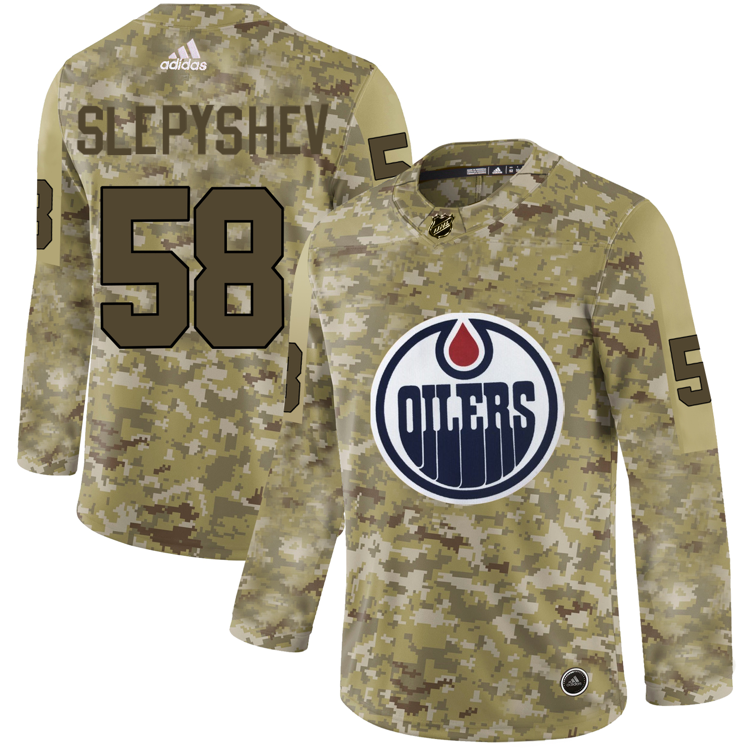 Adidas Oilers #58 Anton Slepyshev Camo Authentic Stitched NHL Jersey Adidas Oilers #58 Anton Slepyshev Camo Authentic Stitched NHL Jersey