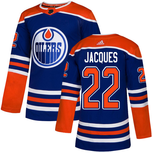 Adidas Oilers #22 Jean-Francois Jacques Royal Blue Alternate Authentic Stitched NHL Jersey Adidas Oilers #22 Jean-Francois Jacques Royal Blue Alternate Authentic Stitched NHL Jersey