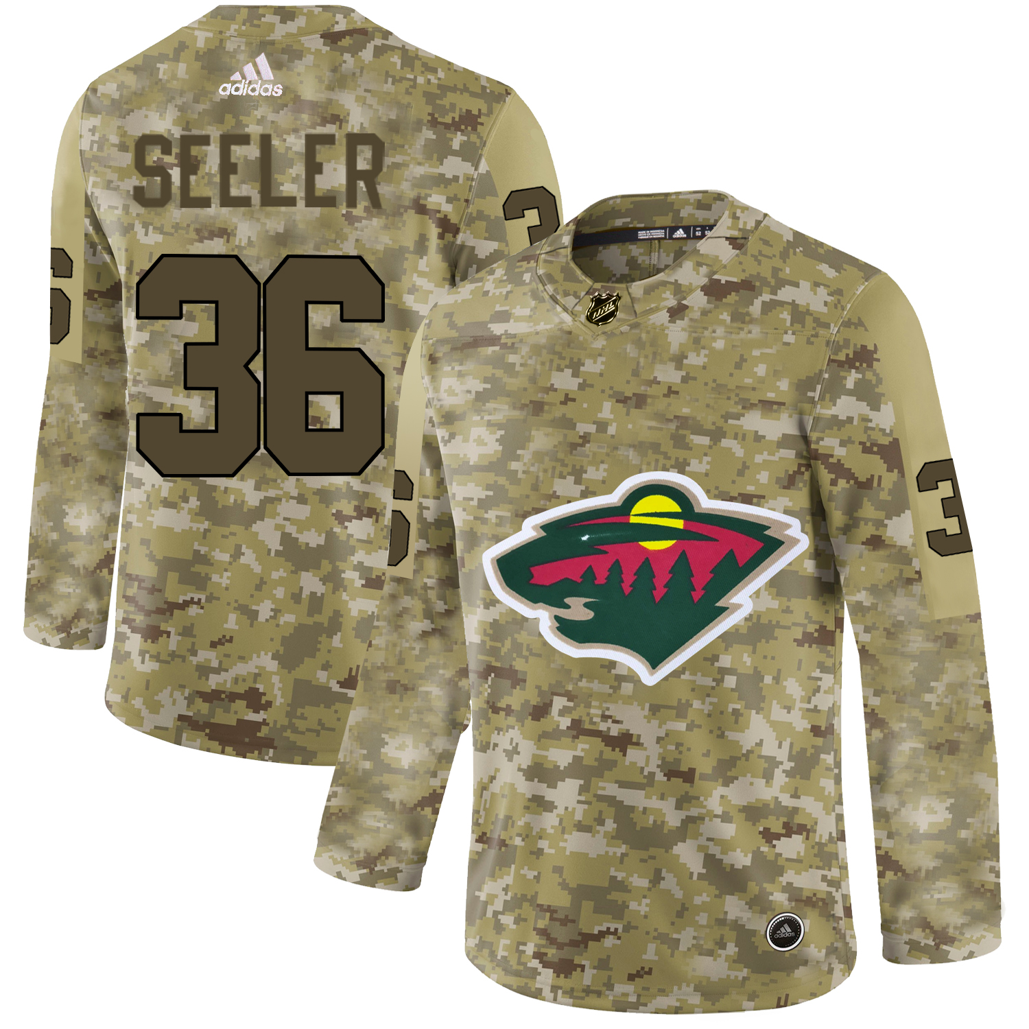 Adidas Wild #36 Nick Seeler Camo Authentic Stitched NHL Jersey Adidas Wild #36 Nick Seeler Camo Authentic Stitched NHL Jersey