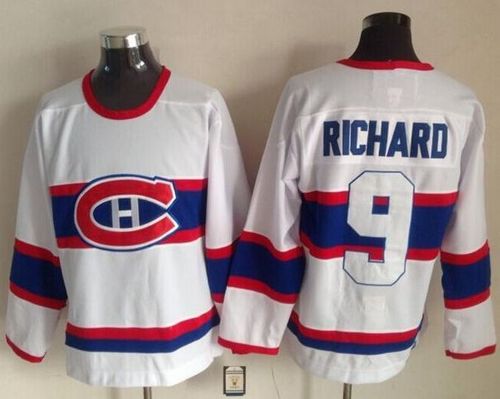 Canadiens #9 Maurice Richard White CCM Throwback Stitched NHL Jersey Canadiens #9 Maurice Richard White CCM Throwback Stitched NHL Jersey
