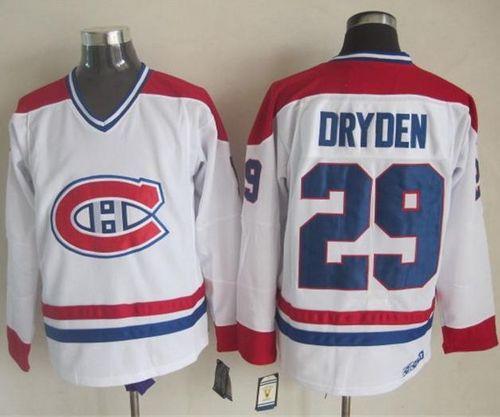 Canadiens #29 Ken Dryden White CH-CCM Throwback Stitched NHL Jersey Canadiens #29 Ken Dryden White CH-CCM Throwback Stitched NHL Jersey