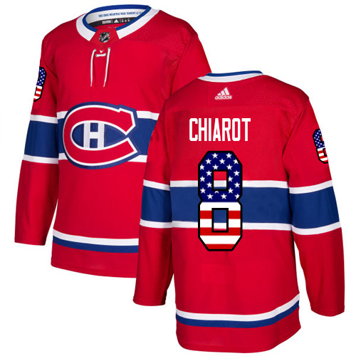 Adidas Canadiens #8 Ben Chiarot Red Home Authentic USA Flag Stitched NHL Jersey Adidas Canadiens #8 Ben Chiarot Red Home Authentic USA Flag Stitched NHL Jersey