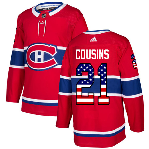 Adidas Canadiens #21 Nick Cousins Red Home Authentic USA Flag Stitched NHL Jersey Adidas Canadiens #21 Nick Cousins Red Home Authentic USA Flag Stitched NHL Jersey