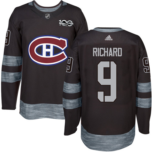 Adidas Canadiens #9 Maurice Richard Black 1917-2017 100th Anniversary Stitched NHL Jersey Adidas Canadiens #9 Maurice Richard Black 1917-2017 100th Anniversary Stitched NHL Jersey