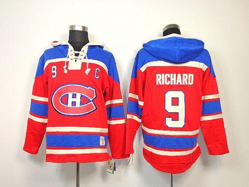 Canadiens #9 Maurice Richard Red Sawyer Hooded Sweatshirt Stitched NHL Jersey Canadiens #9 Maurice Richard Red Sawyer Hooded Sweatshirt Stitched NHL Jersey