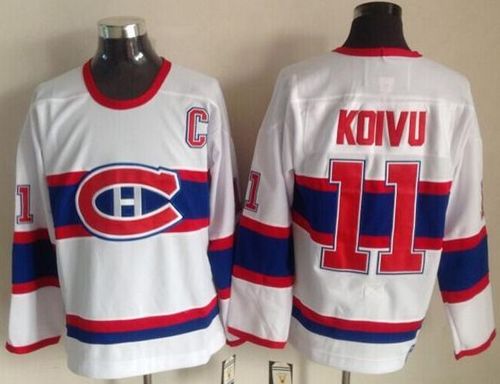 Canadiens #11 Saku Koivu White CCM Throwback Stitched NHL Jersey Canadiens #11 Saku Koivu White CCM Throwback Stitched NHL Jersey