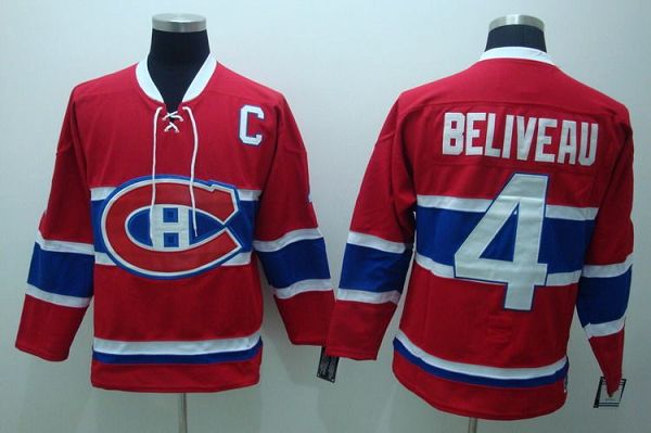 Canadiens #4 Jean Beliveau Stitched Red CH CCM Throwback NHL Jersey Canadiens #4 Jean Beliveau Stitched Red CH CCM Throwback NHL Jersey