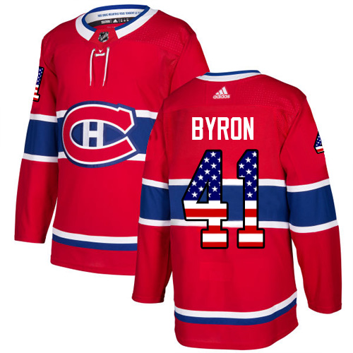 Adidas Canadiens #41 Paul Byron Red Home Authentic USA Flag Stitched NHL Jersey Adidas Canadiens #41 Paul Byron Red Home Authentic USA Flag Stitched NHL Jersey