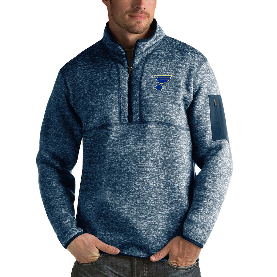 St. Louis Blues Antigua Fortune Quarter-Zip Pullover Jacket Royal St. Louis Blues Antigua Fortune Quarter-Zip Pullover Jacket Royal