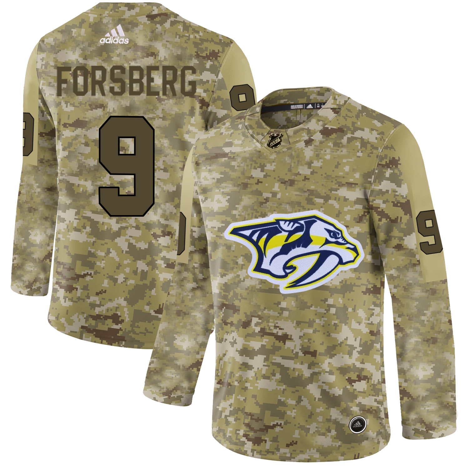 Adidas Predators #9 Filip Forsberg Camo Authentic Stitched NHL Jersey Adidas Predators #9 Filip Forsberg Camo Authentic Stitched NHL Jersey