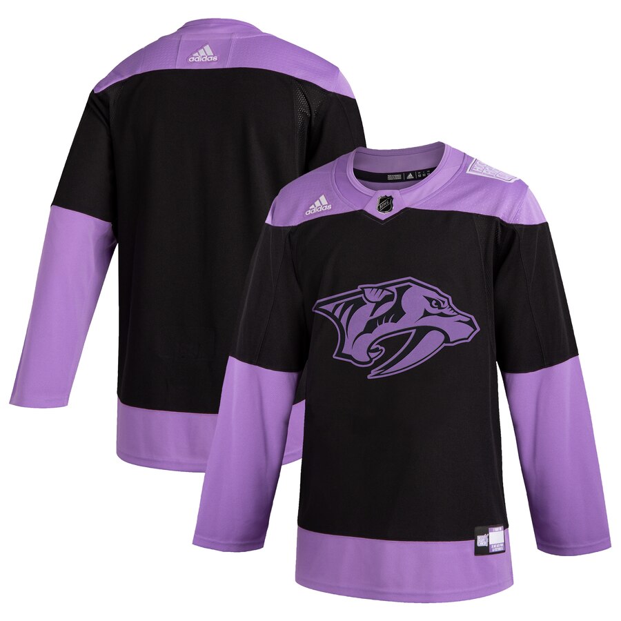 Nashville Predators Adidas Hockey Fights Cancer Practice Jersey Black