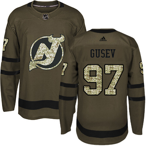 Adidas Devils #97 Nikita Gusev Green Salute to Service Stitched NHL Jersey Adidas Devils #97 Nikita Gusev Green Salute to Service Stitched NHL Jersey