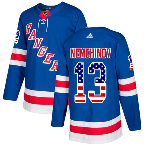 Adidas Rangers #13 Sergei Nemchinov Royal Blue Home Authentic USA Flag Stitched NHL Jersey Adidas Rangers #13 Sergei Nemchinov Royal Blue Home Authentic USA Flag Stitched NHL Jersey