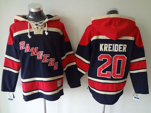 Rangers #20 Chris Kreider Blue Sawyer Hooded Sweatshirt Stitched NHL Jersey Rangers #20 Chris Kreider Blue Sawyer Hooded Sweatshirt Stitched NHL Jersey