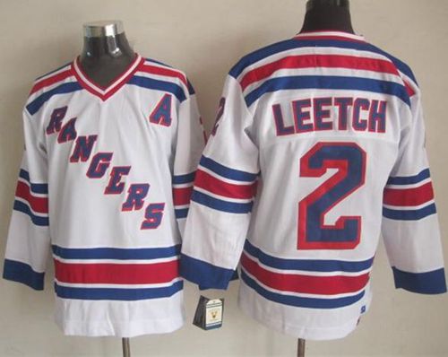 Rangers #2 Brian Leetch White CCM Throwback Stitched NHL Jersey Rangers #2 Brian Leetch White CCM Throwback Stitched NHL Jersey