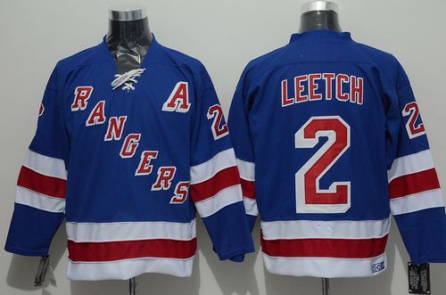 Rangers #2 Brian Leetch Blue CCM Throwback Stitched NHL Jersey Rangers #2 Brian Leetch Blue CCM Throwback Stitched NHL Jersey