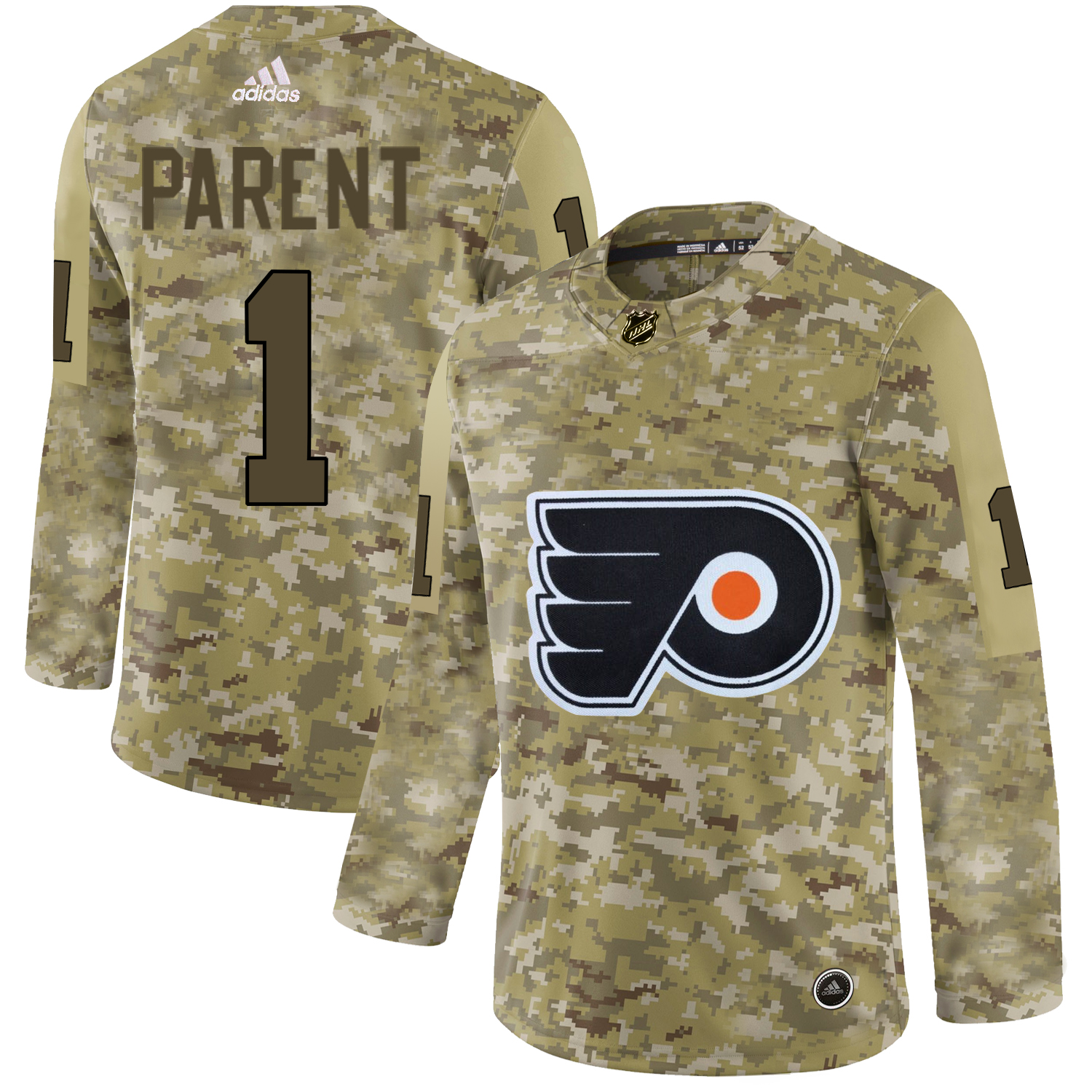 Adidas Flyers #1 Bernie Parent Camo Authentic Stitched NHL Jersey Adidas Flyers #1 Bernie Parent Camo Authentic Stitched NHL Jersey