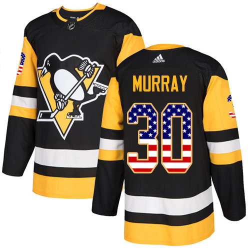 Adidas Penguins #30 Matt Murray Black Home Authentic USA Flag Stitched NHL Jersey Adidas Penguins #30 Matt Murray Black Home Authentic USA Flag Stitched NHL Jersey