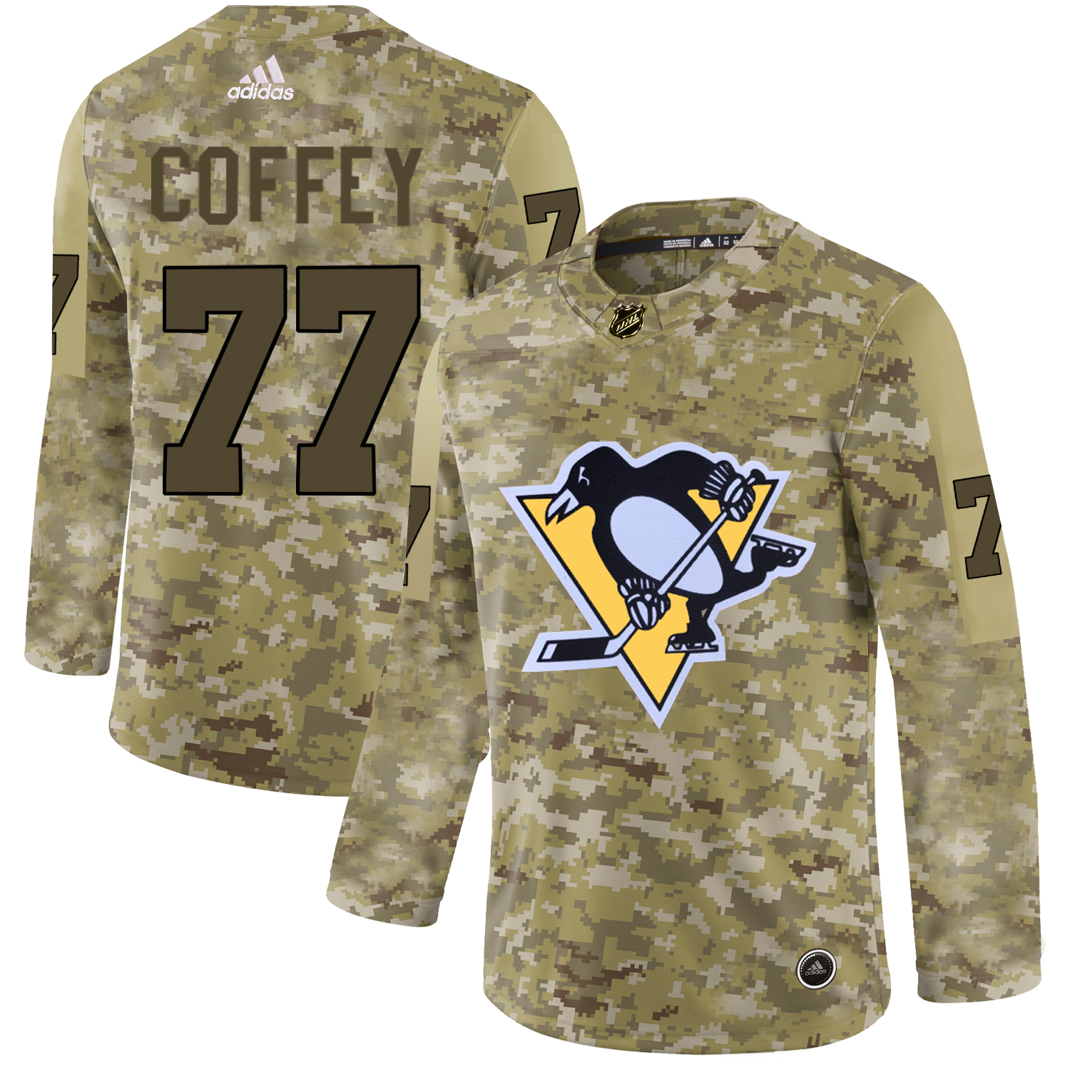 Adidas Penguins #77 Paul Coffey Camo Authentic Stitched NHL Jersey
