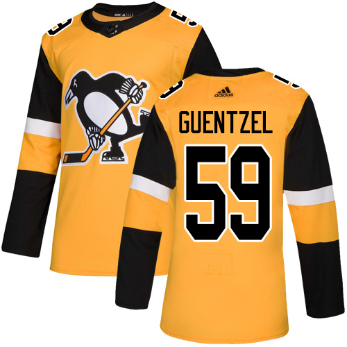 Adidas Penguins #59 Jake Guentzel Gold Alternate Authentic Stitched NHL Jersey Adidas Penguins #59 Jake Guentzel Gold Alternate Authentic Stitched NHL Jersey