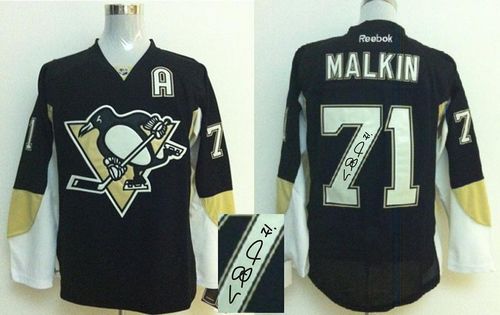 Penguins #71 Evgeni Malkin Black Autographed Stitched NHL Jersey Penguins #71 Evgeni Malkin Black Autographed Stitched NHL Jersey