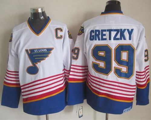 Blues #99 Wayne Gretzky White CCM Throwback Stitched NHL Jersey Blues #99 Wayne Gretzky White CCM Throwback Stitched NHL Jersey