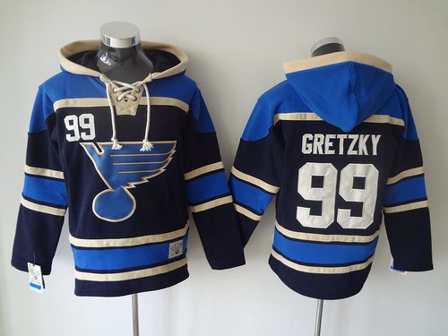 Blues #99 Wayne Gretzky Navy Blue Sawyer Hooded Sweatshirt Stitched NHL Jersey Blues #99 Wayne Gretzky Navy Blue Sawyer Hooded Sweatshirt Stitched NHL Jersey