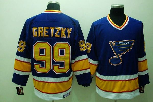 Blues #99 Wayne Gretzky Stitched Blue CCM Throwback NHL Jersey Blues #99 Wayne Gretzky Stitched Blue CCM Throwback NHL Jersey