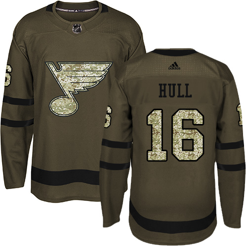 Adidas Blues #16 Brett Hull Green Salute to Service Stitched NHL Jersey Adidas Blues #16 Brett Hull Green Salute to Service Stitched NHL Jersey