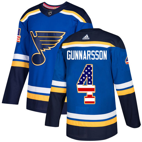Adidas Blues #4 Carl Gunnarsson Blue Home Authentic USA Flag Stitched NHL Jersey Adidas Blues #4 Carl Gunnarsson Blue Home Authentic USA Flag Stitched NHL Jersey