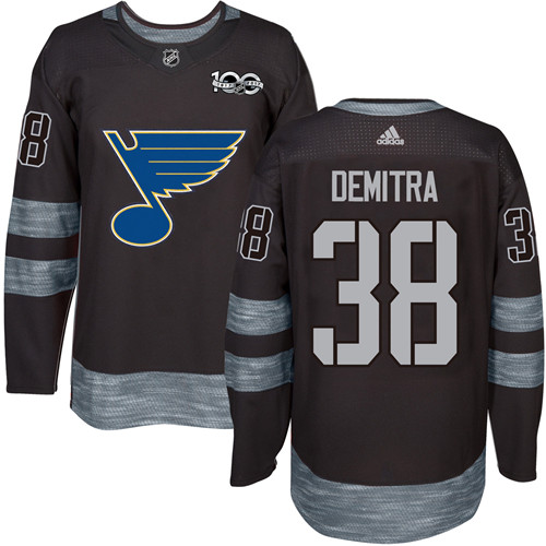 Adidas Blues #38 Pavol Demitra Black 1917-2017 100th Anniversary Stitched NHL Jersey Adidas Blues #38 Pavol Demitra Black 1917-2017 100th Anniversary Stitched NHL Jersey